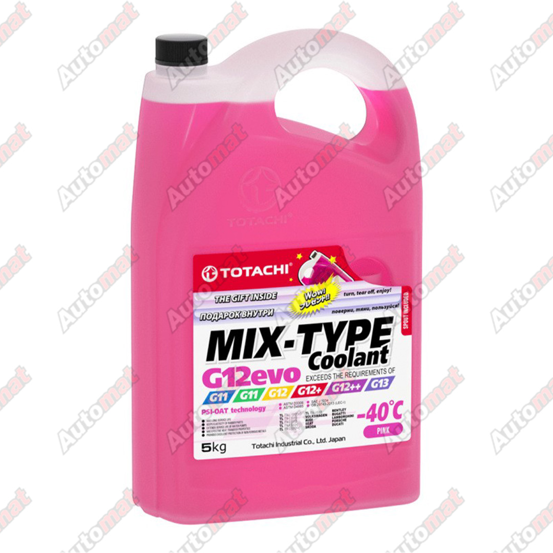 Антифриз TOTACHI Mix-Type Coolant Pink -40C G12evo, 5кг